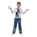 David Walliams Deluxe Billionaire Boy Costume Kids Blue White