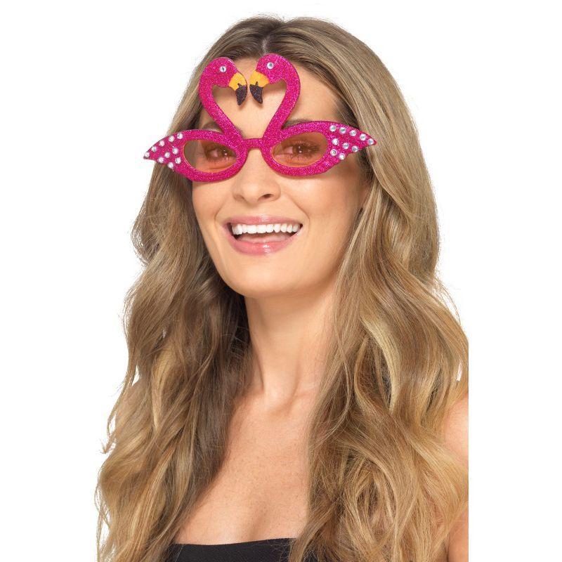 Flamingo Sparkle Glasses Adult Pink Unisex