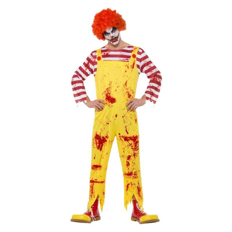 Kreepy Killer Clown Costume Adult Yellow Red Mens