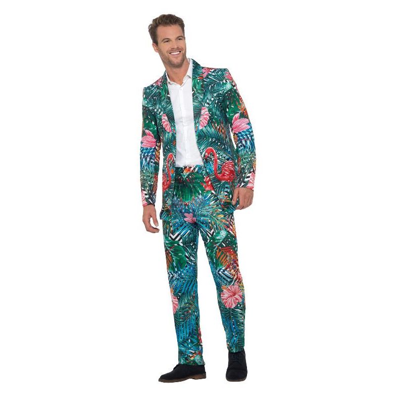 Hawaiian Tropical Flamingo Suit Adult Multi Mens