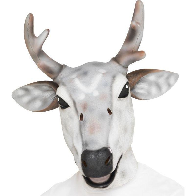 Reindeer/Stag Latex Mask - One Size Mens White
