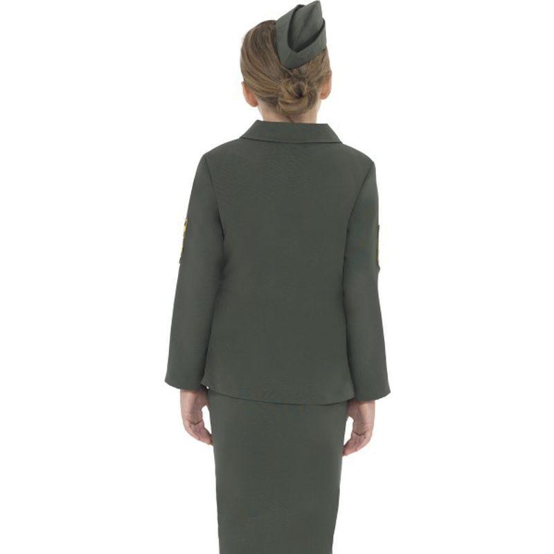 WW2 Army Girl Costume Kids Khaki Green