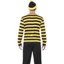 Wheres Wally Odlaw Costume Adult Black Yellow