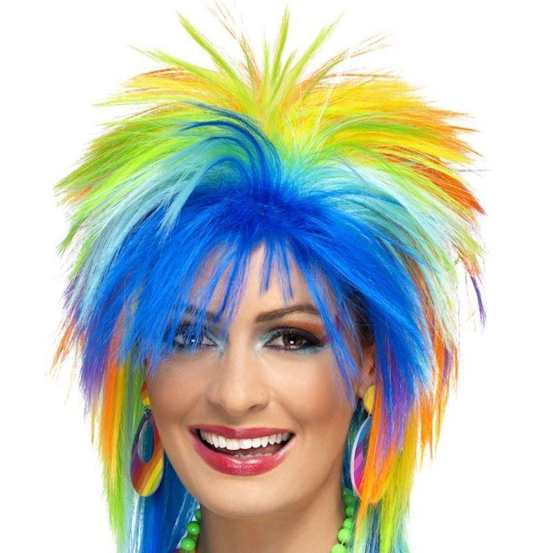 80's Rainbow Punk Wig - One Size Womens Multi