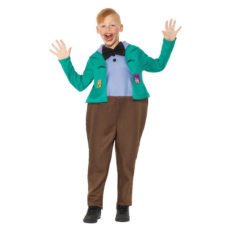 Roald Dahl Deluxe Augustus Gloop Costume Kids Green Boys