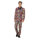Neon Suit Adult Jacket Trousers Tie Set Costume