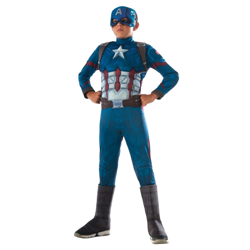 Captain America Cw Deluxe Costume Child Boys Blue -1
