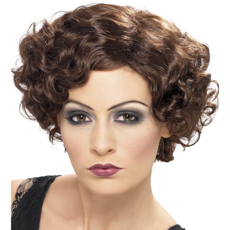 20s Flirty Flapper Wig - One Size Womens Brown