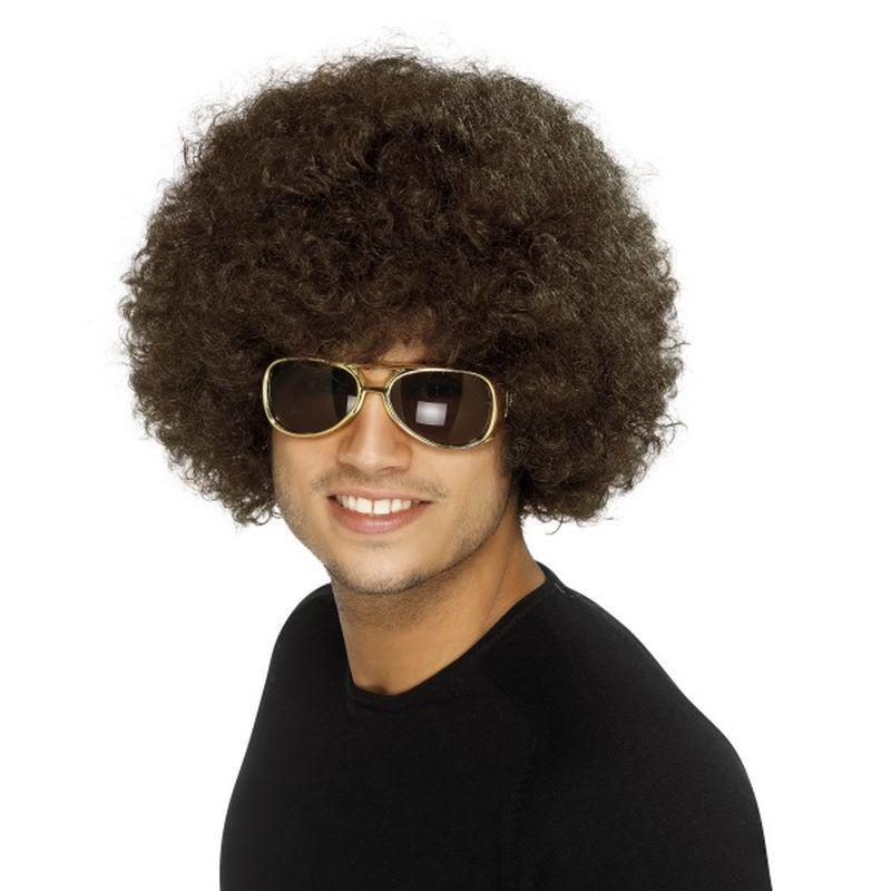 70s Funky Afro Wig - One Size Mens Brown