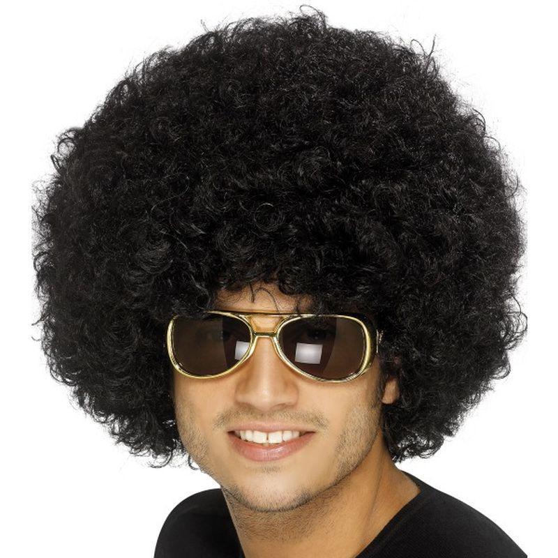 70s Funky Afro Wig - One Size Mens Black