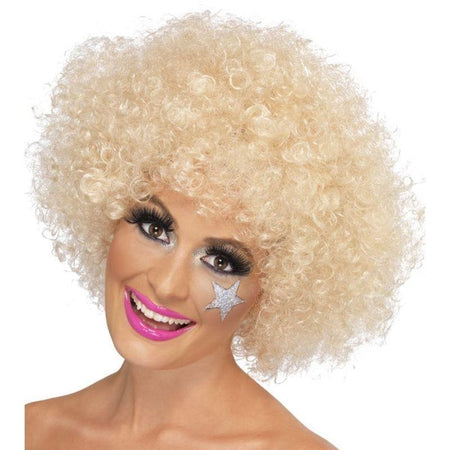 70s Funky Afro Wig - One Size Mens Blonde