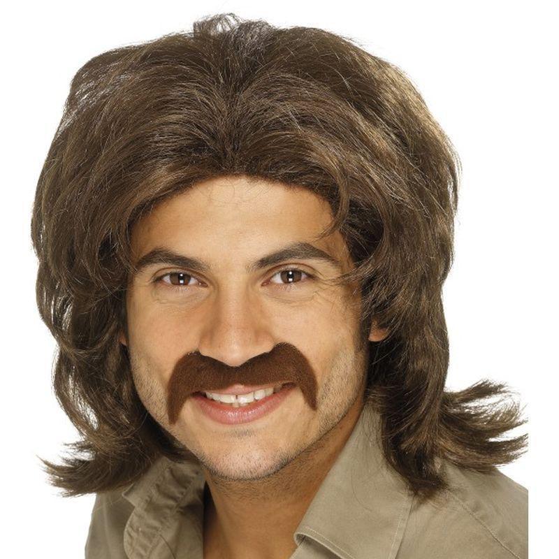 70s Retro Wig - One Size Mens Brown
