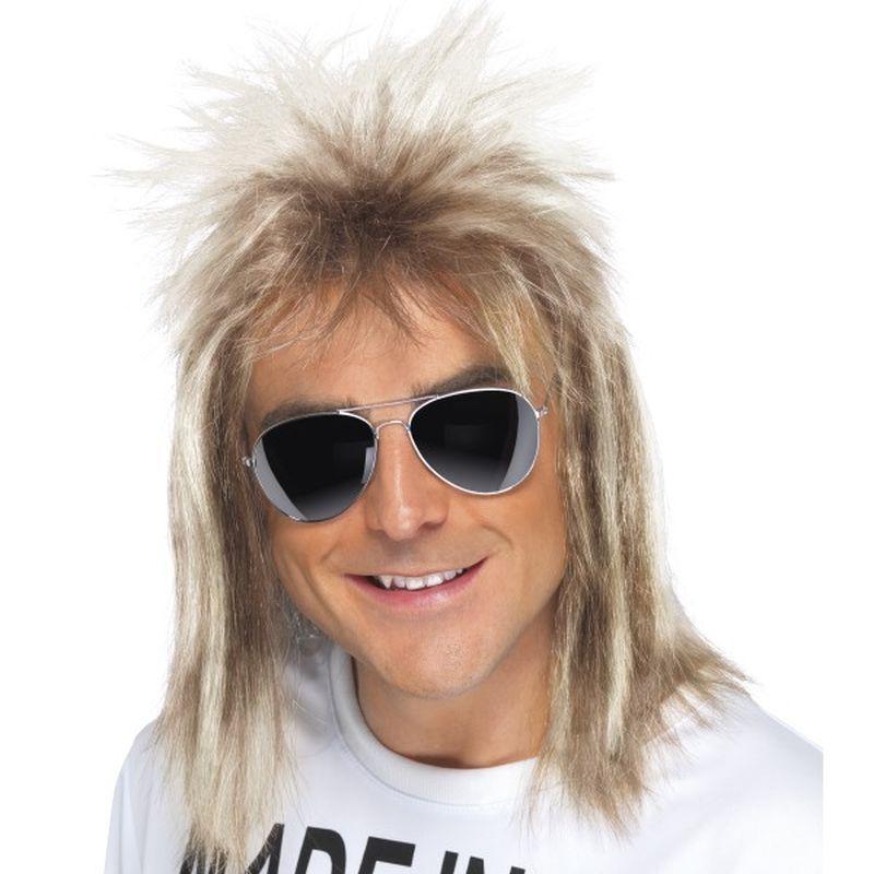 80s Mullet Wig - One Size Mens White