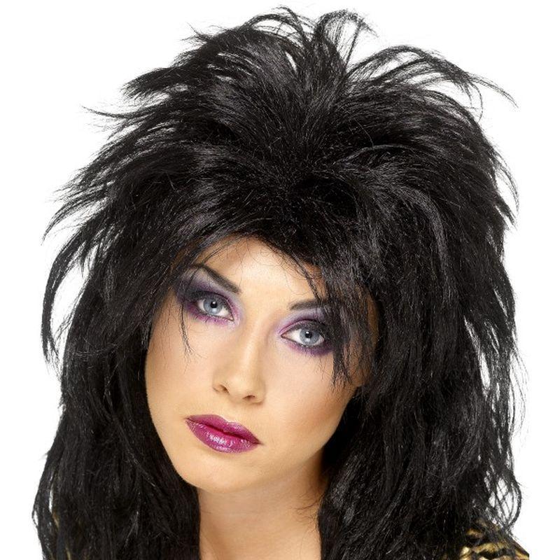 80s Popstar Wig - One Size Womens Black