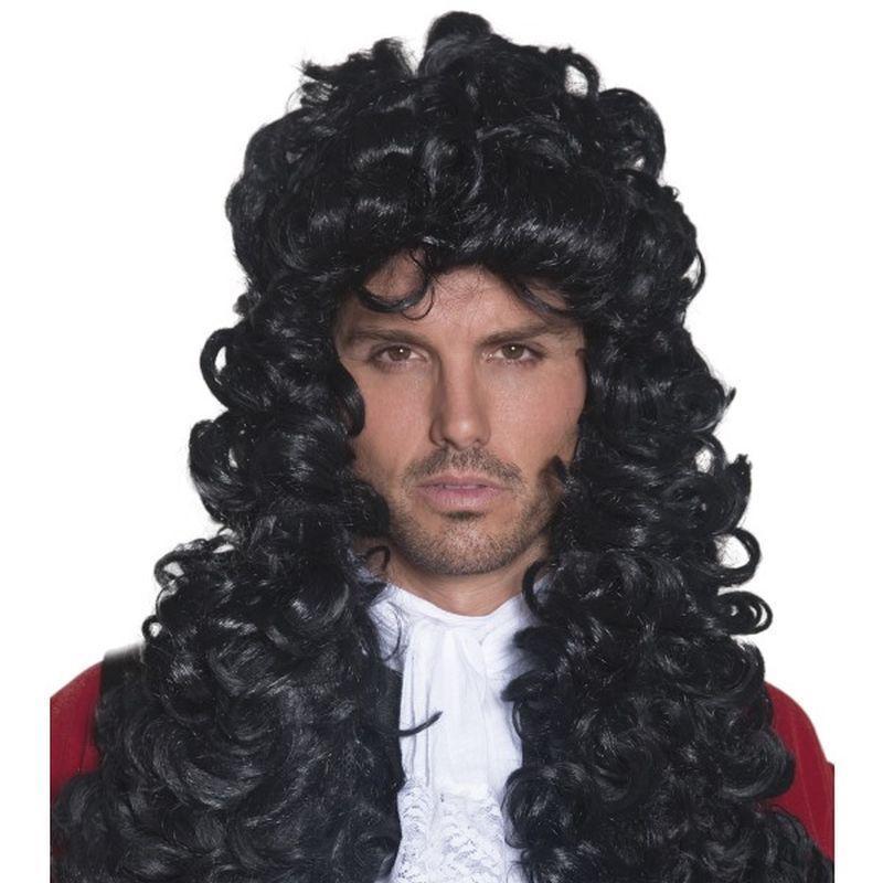 Pirate Captain Wig - One Size Mens Black