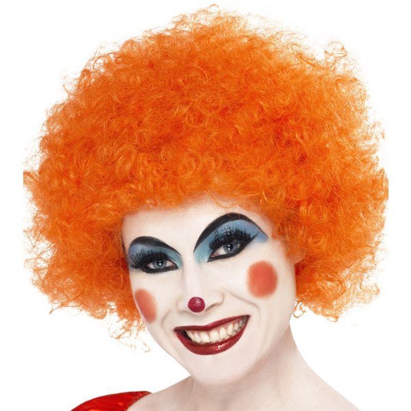 Crazy Clown Wig, Orange, 120g - One Size Mens Orange