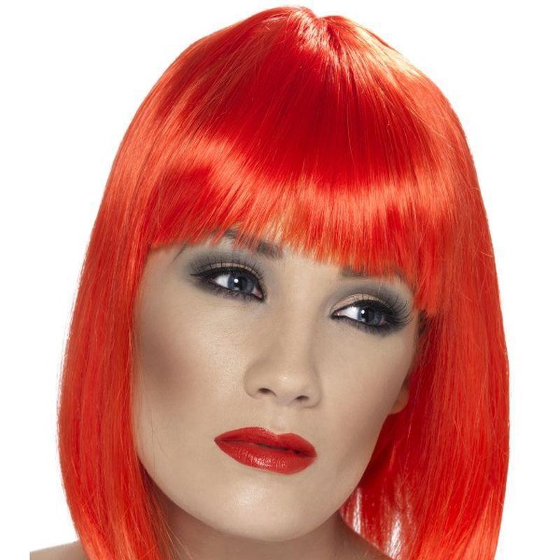 Glam Wig - One Size Womens Neon Red