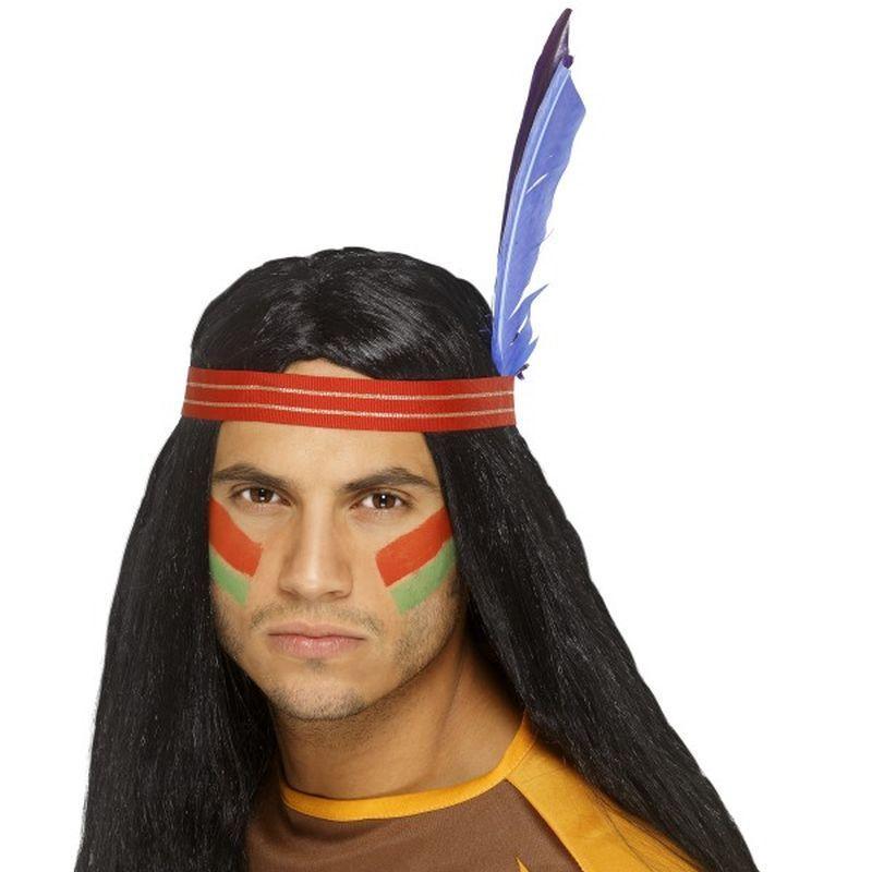 Indian Brave Wig - One Size Mens Black