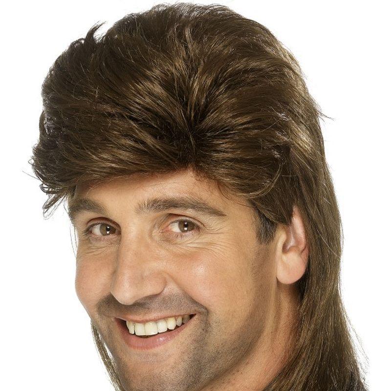 Mullet Wig - One Size Mens Brown