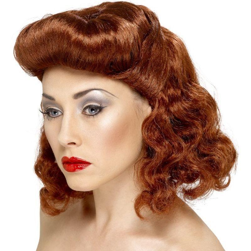 Pin Up Girl Wig - One Size Womens Auburn