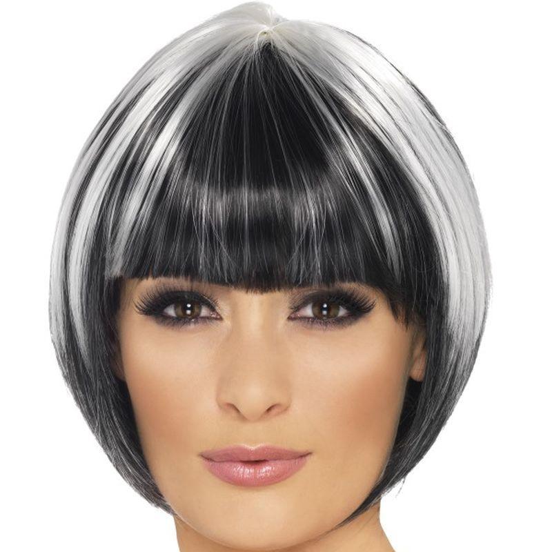 Quirky Bob Wig - One Size Womens Black/White