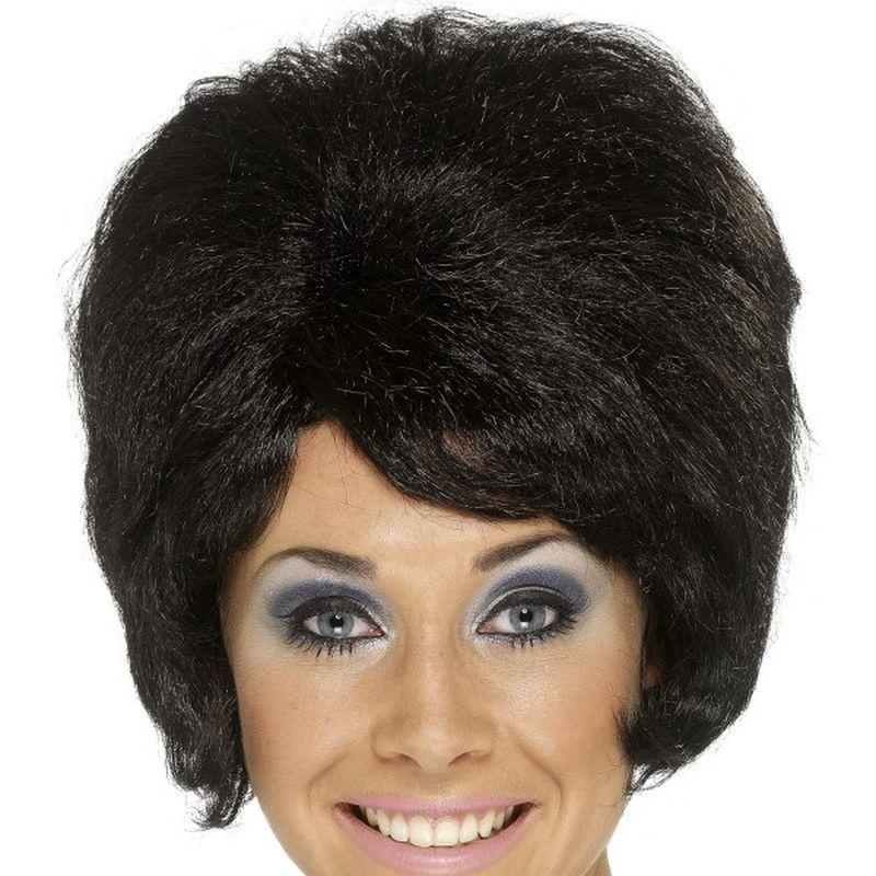 60s Beehive Wig - One Size Womens Black