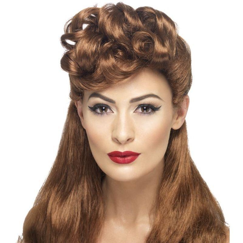 40s Vintage Wig - One Size Womens Brown