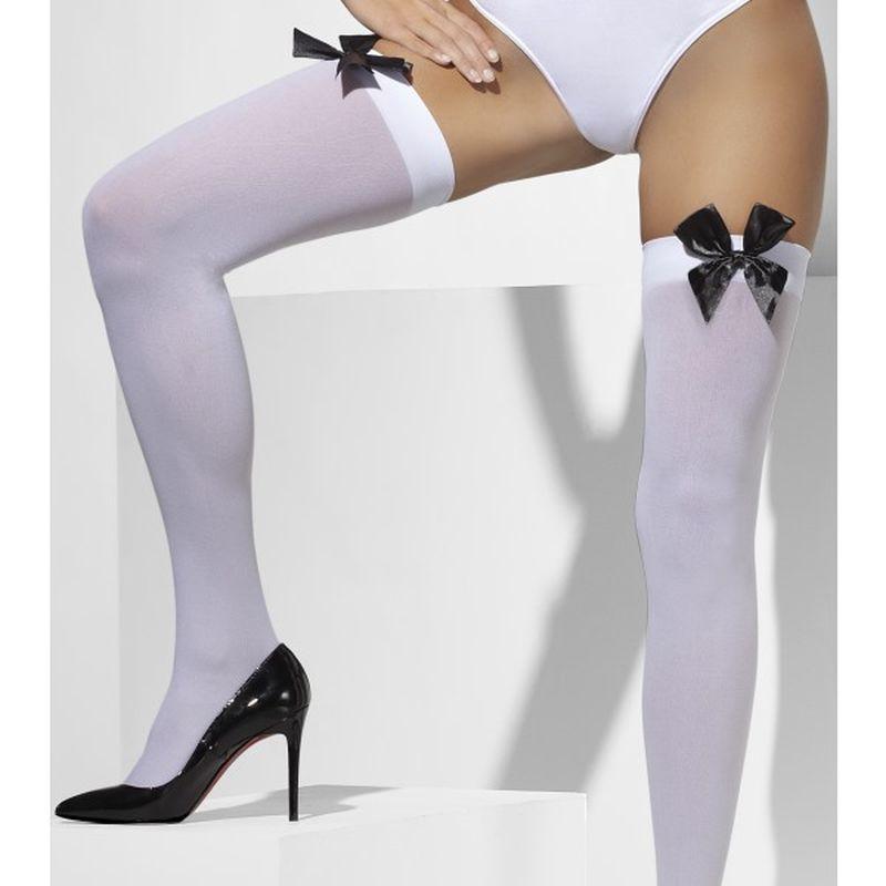Opaque Hold-Ups - One Size Womens White