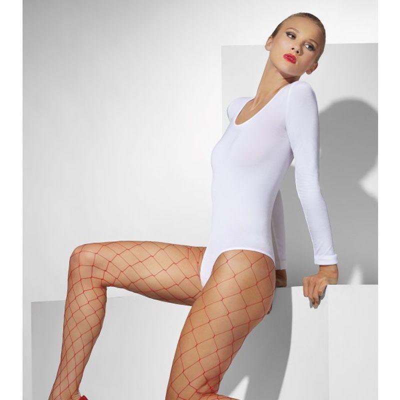 Diamond Net Tights Adult Red Womens -1