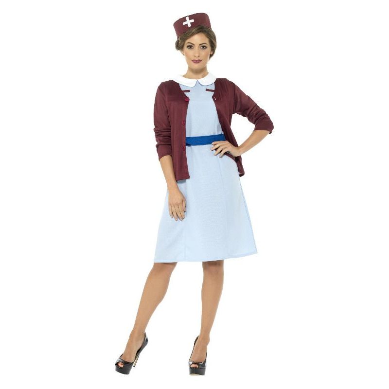 Vintage Nurse Costume Blue Dress Up