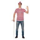 Wheres Wally Kit Adult Red White T-Shirt Hat Glasses
