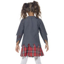 Zombie School Girl Costume Kids Grey Jacket Tartan Skirt Mock Shirt Tie