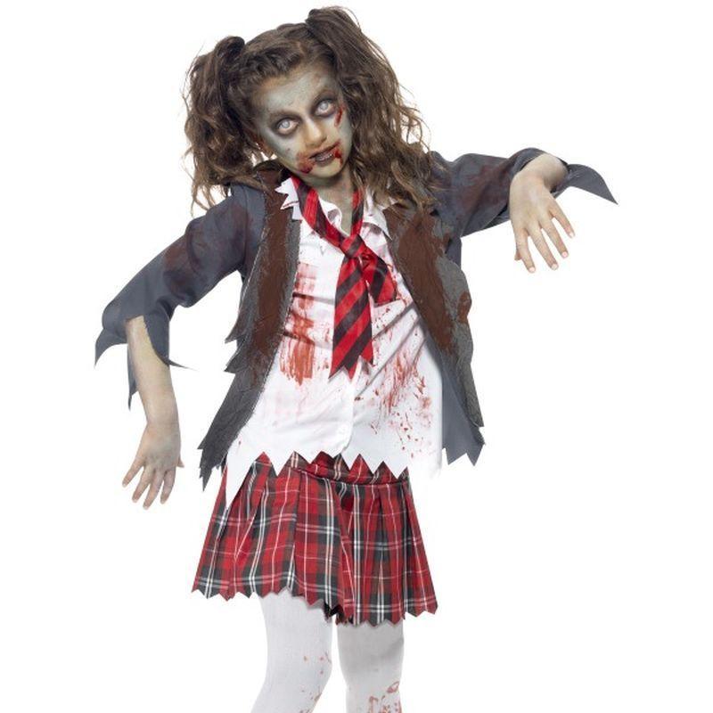 Zombie School Girl Costume - Teen 13+ Girls Grey