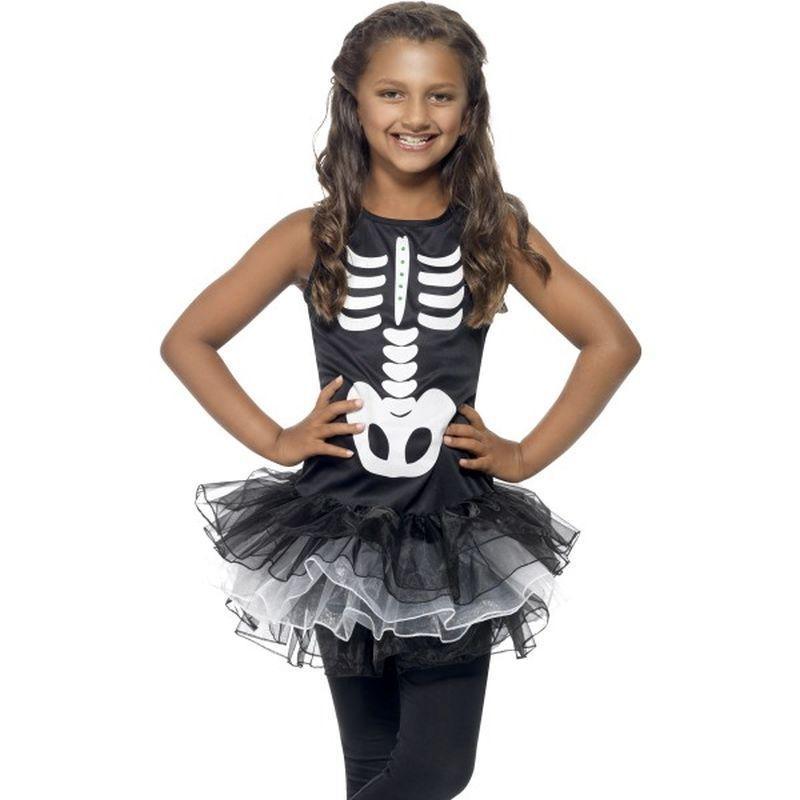 Skeleton Tutu Costume - Small Age 4-6 Girls Black/Whte