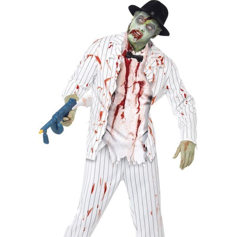 Zombie Gangster Costume - Medium Mens White