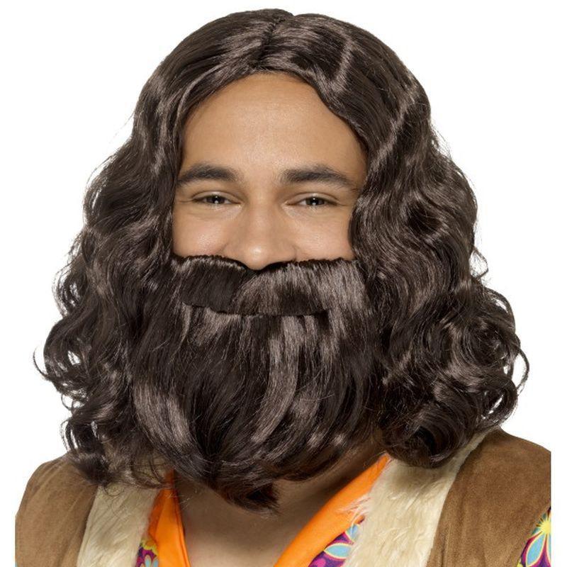 Hippie/Jesus Wig & Beard Set - One Size