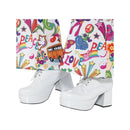 70s Mens Platform Shoes Size Uk 10 Us 11 Adult White -1