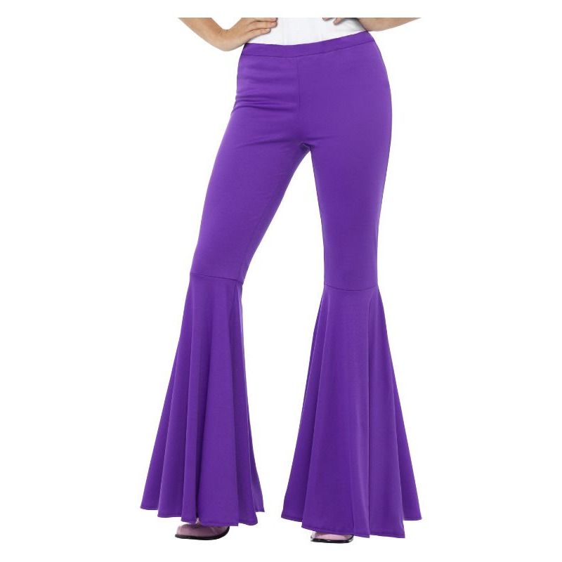Flared Trousers Ladies Adult Purple Womens
