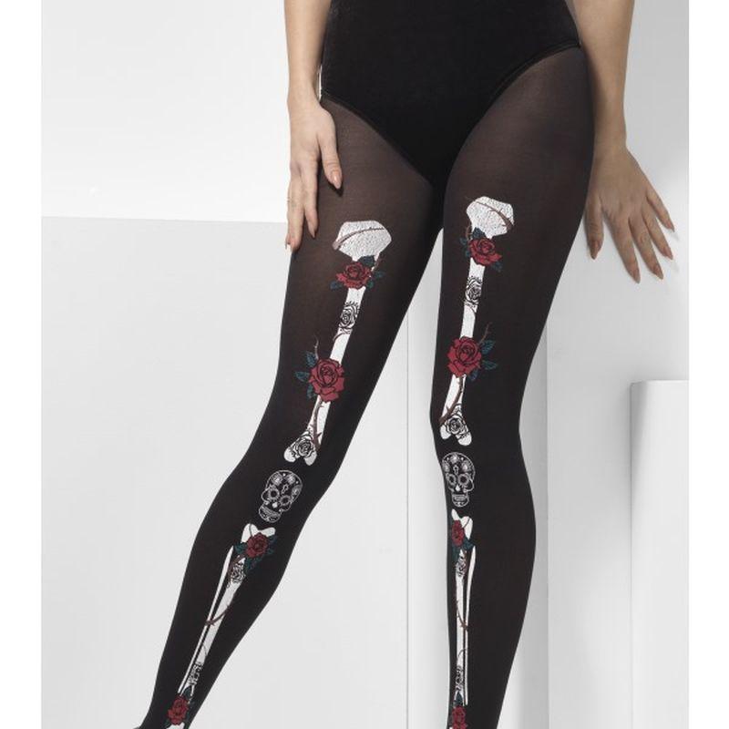 Opaque Day of the Dead Tights - UK Dress Size 6-14