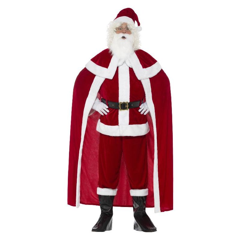 Deluxe Santa Claus Costume With Trousers Adult Red Mens