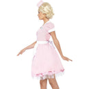 50s Diner Girl Costume Pink Dress Mini Hat