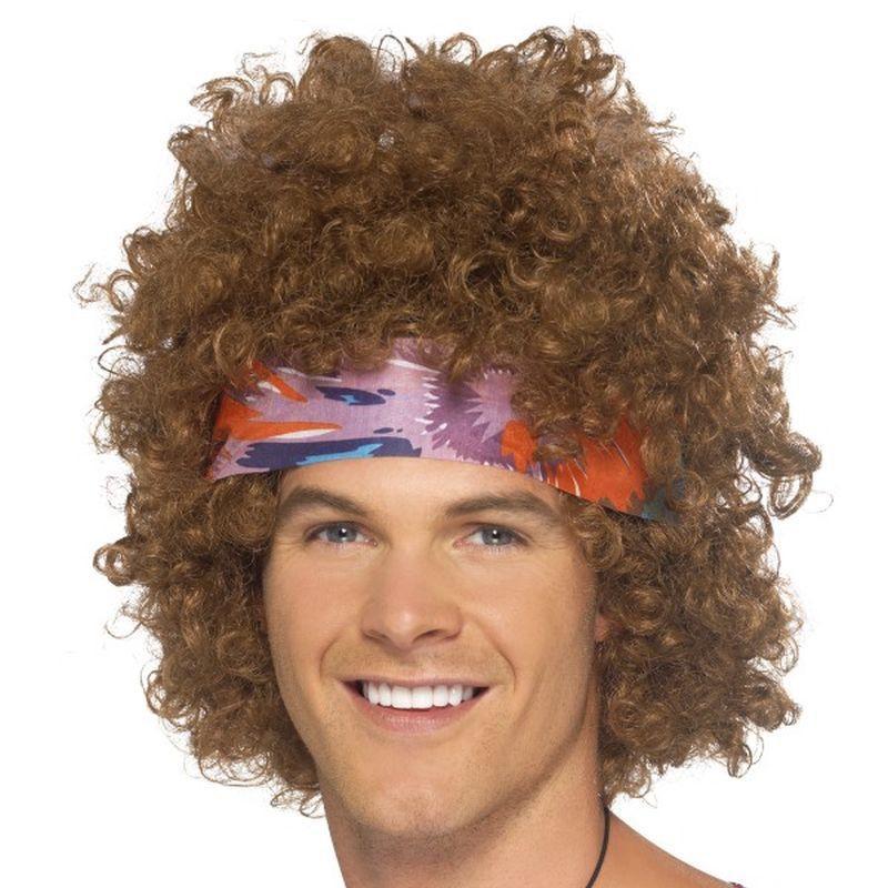 Hippy Afro - One Size Mens Brown