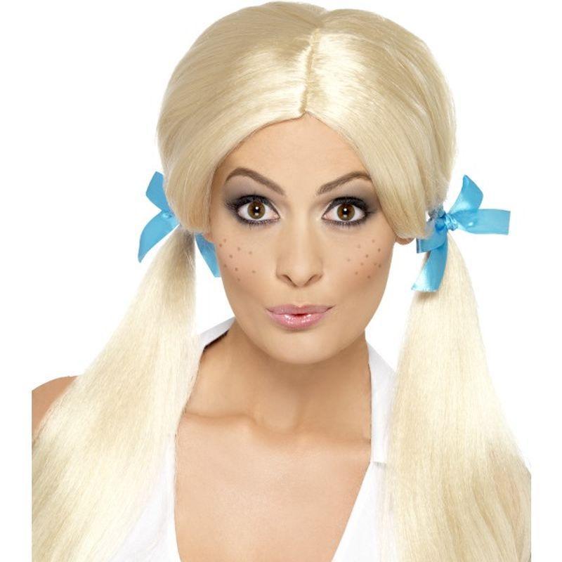 Sassy Schoolgirl Pigtails Wig - One Size Womens Blonde