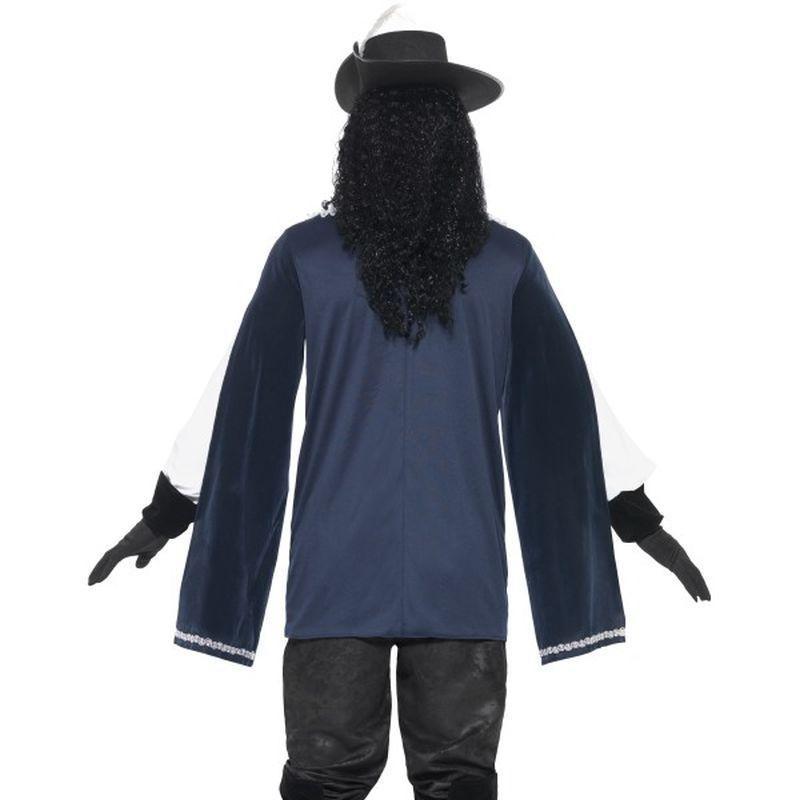 Musketeer Male Costume With Top Hat Adult Blue Mens