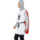 Knight Costume Adult White With Cape Belt Hood