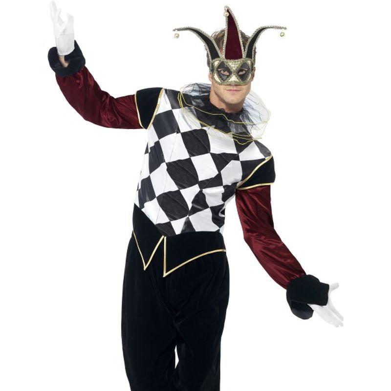 Gothic Venetian Harlequin Male Costume - Chest 42"-44", Leg Inseam 33"