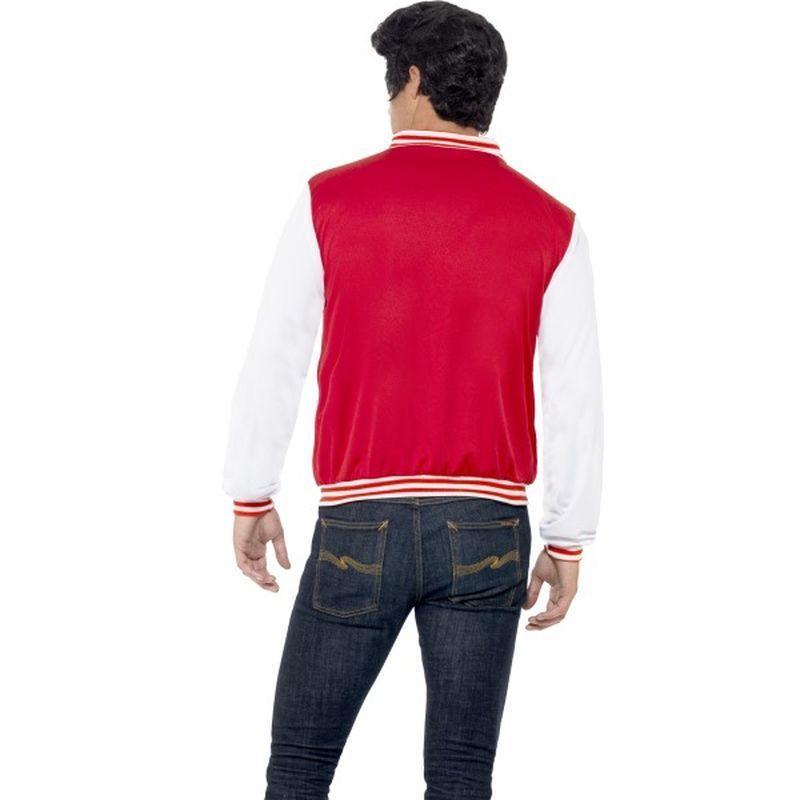 50s College Jock Letterman Jacket Adult Red White Mens