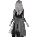 Graveyard Bride Costume Adult Grey Veil