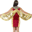 Egyptian Goddess Costume Adult Red Gold Dress Wings Collar Headpiece