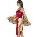 Egyptian Goddess Costume Adult Red Gold Dress Wings Collar Headpiece